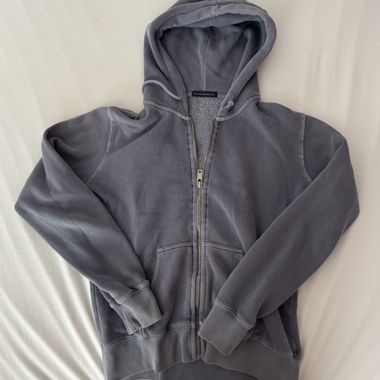 Felpa con cappuccio blu con zip