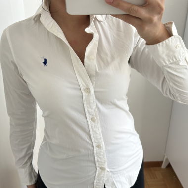 Weisse Ralph Lauren Bluse in XS, slim fit
