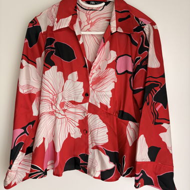 Camicia blusa floreale rossa ZARA