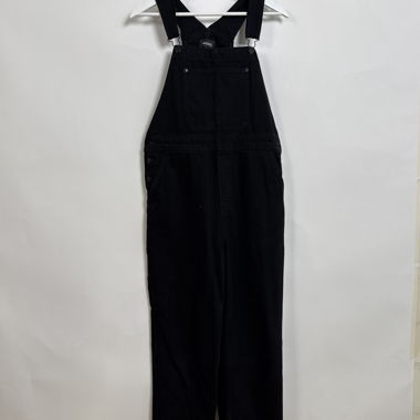 Black denim overalls