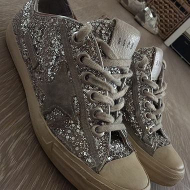 Baskets golden goose pailletées argent