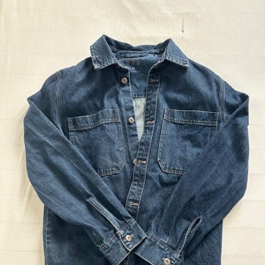 Oversize Jeansjacke Dunkelblau