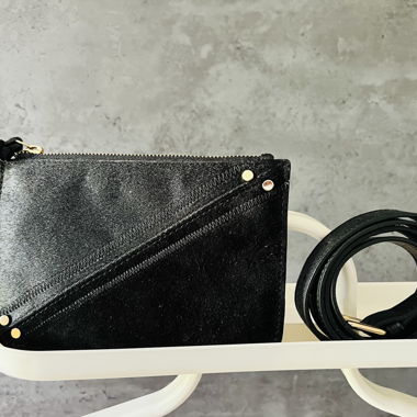 Sac bandoulière en velours noir