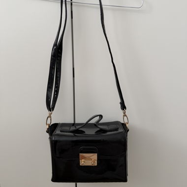 Black Patent Shoulder Bag