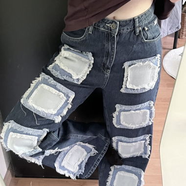 Jeans edgy patchwork