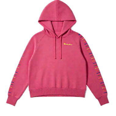 Pink Hoodie with Embroidery