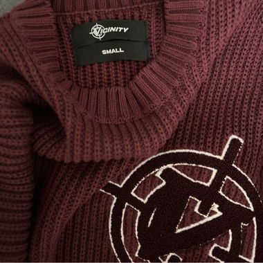 MAGLIA V-LOGO CILIEGIA SCURA