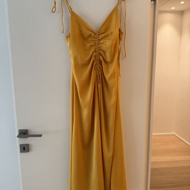 Sandro yellow slip dress