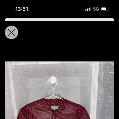 Veste similicuir bordeaux 