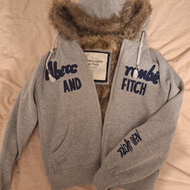Vintage Abercrombie & Fitch, Kunstfell Hoodie