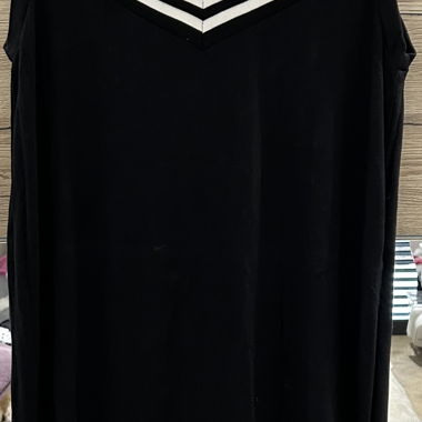 Abito Liu Jo nero con colletto bianco e strass