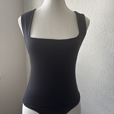 Black bodysuit with square neck