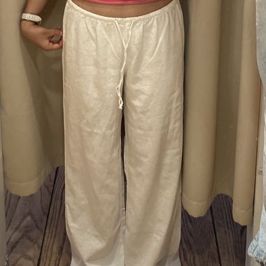 Pantaloni in lino bianchi