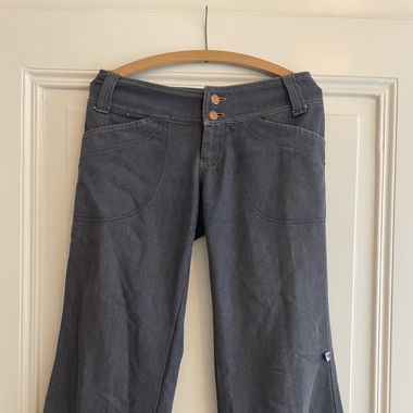 lässige low rise wide leg hose