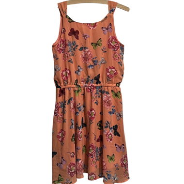 Pink floral kids dress