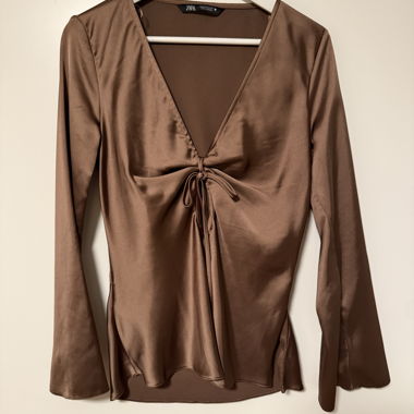 ZARA Satin Blouse brown, size M