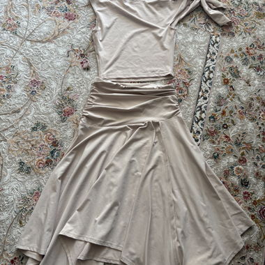 Beige Skirt Set