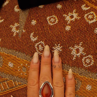 Bague en cornaline naturelle