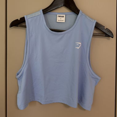 Gymshark light blue crop tank top size S