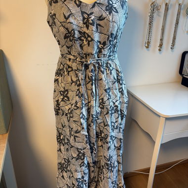 Floral Jumpsuit with Tie Belt