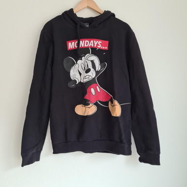 C&A Sweatshirt Black Mickey Mouse Print