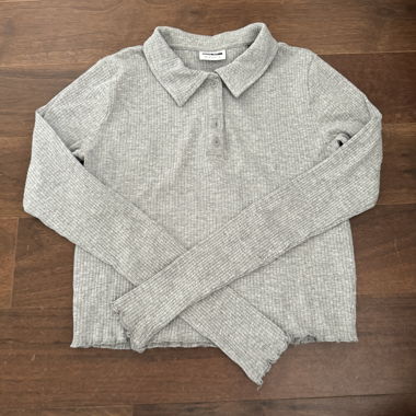 Polo à manches longues gris