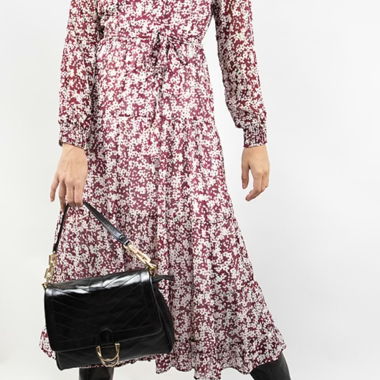 robe florale bordeaux