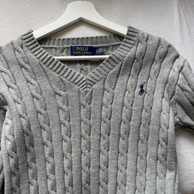 Maglione in maglia grigio Ralph Lauren