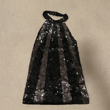 Black Sequin Bustier Top