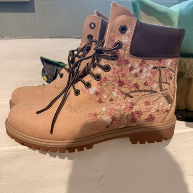 Floral Leather Boots