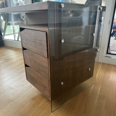 Scrivania design legno & vetro