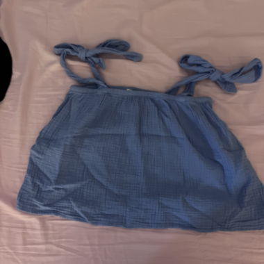 Blue top with bow