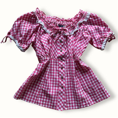 Blusa vichy rosa adorabile