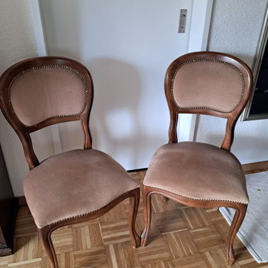 Coppia di sedie stile Louis XV, sedie vintage
