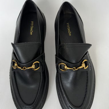 Schwarze DeeZee Loafer mit Profilsohle