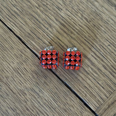 Rote Ohrstecker Vintage Italy Modeschmuck