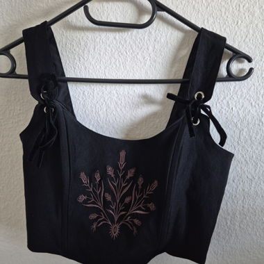 Black Lace-Up Top