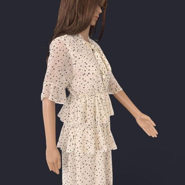Silk-Blend Crepon Ruffled Dress Summer Elegance