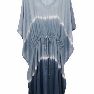 Vestito da spiaggia tie-dye grigio blu