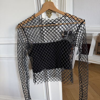 Top nero in maglia POLOGARAGE