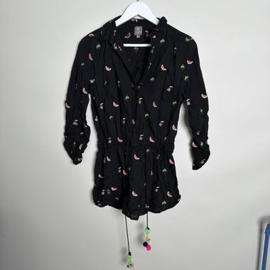 Black Printed Romper