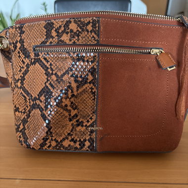 Borsa in color mattone trama pitonata