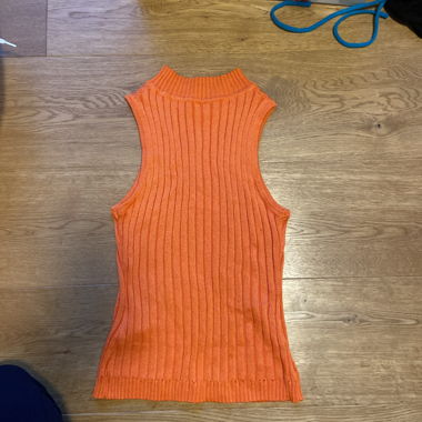 Orange ribbed sleeveless top