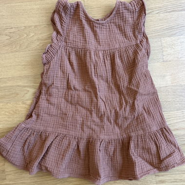 Robe enfant en mousseline marron env. taille 98