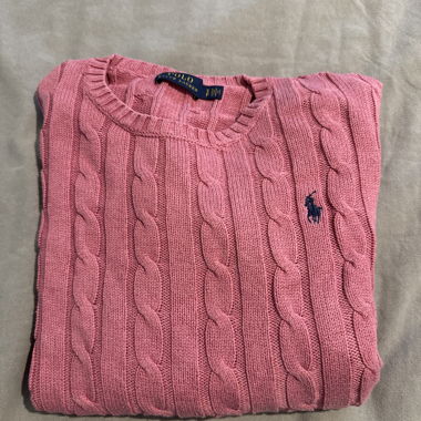 Pink Cable-Knit Polo Ralph Lauren Sweater