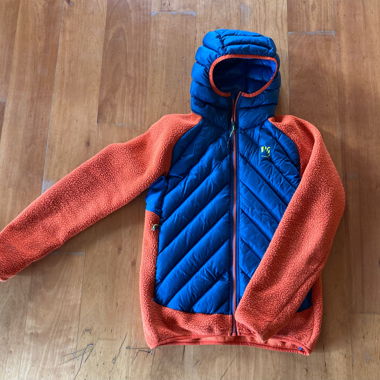 Blue and orange KARPOS hooded jacket