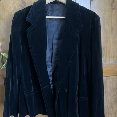 Vintage-Blazer aus schwarzem Velours