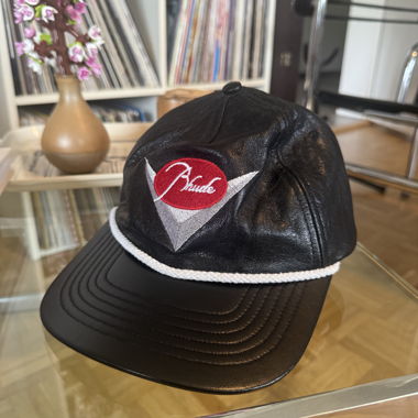 Rhude Black Leather Cap