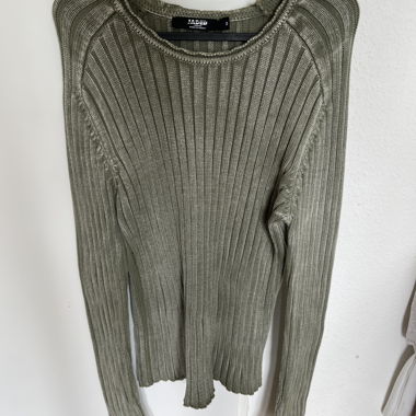 Gerippter Jaded London Pullover khaki S