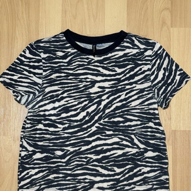T-shirt zebra nero e bianco XS